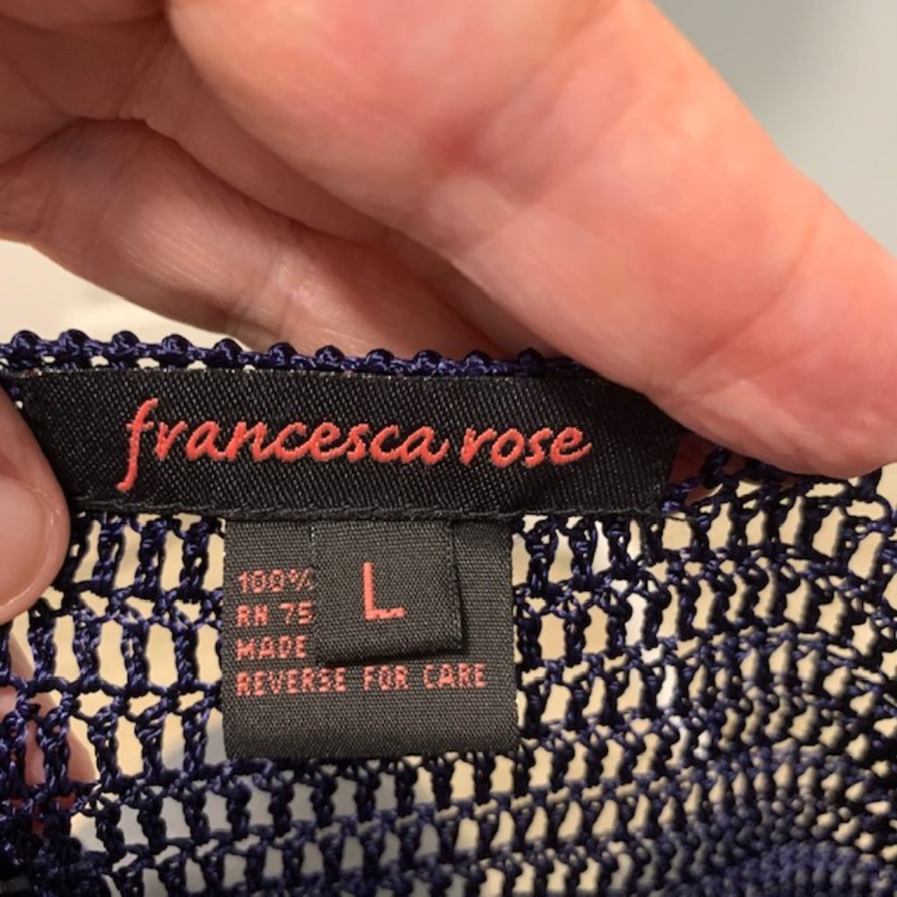 francesca rose Navy Beaded Crochet Jacket - Picture 8 of 9